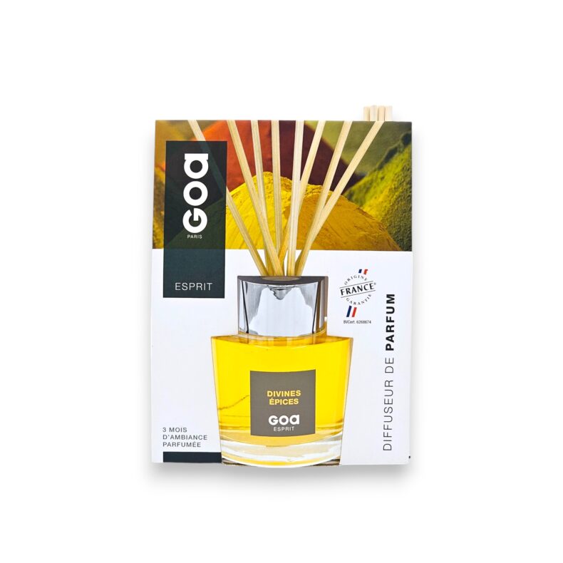 GOA aróma difuzér DIVINES ÉPICES – interiérový difuzér s božskou korenistou vôňou v elegantnom flakóne, 200 ml, kolekcia ESPRIT